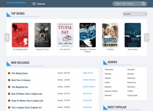 How novelfreereadonline.com looks like on a tablet such as an iPad.