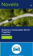 How novelis.com looks like on a mobile device such as an iPhone.