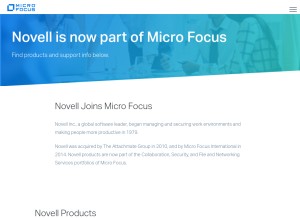 How novell.com looks like on a tablet such as an iPad.
