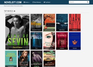How novels77.com looks like on a tablet such as an iPad.