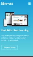 How novoed.com looks like on a mobile device such as an iPhone.