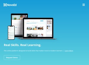 How novoed.com looks like on a tablet such as an iPad.