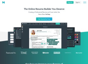 How novoresume.com looks like on a tablet such as an iPad.