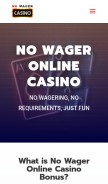 How nowagercasino.net looks like on a mobile device such as an iPhone.