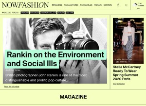 How nowfashion.com looks like on a tablet such as an iPad.