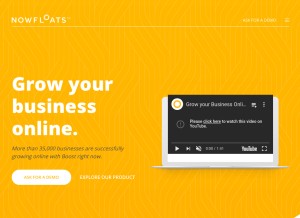 How nowfloats.com looks like on a tablet such as an iPad.