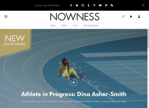 How nowness.com looks like on a tablet such as an iPad.
