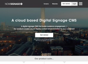 How nowsignage.com looks like on a tablet such as an iPad.