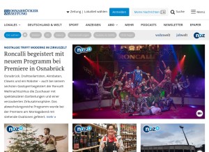 How noz.de looks like on a tablet such as an iPad.