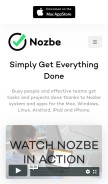 How nozbe.com looks like on a mobile device such as an iPhone.