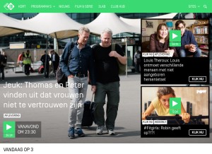 How npo3.nl looks like on a tablet such as an iPad.