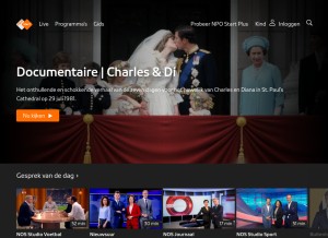 How npostart.nl looks like on a tablet such as an iPad.