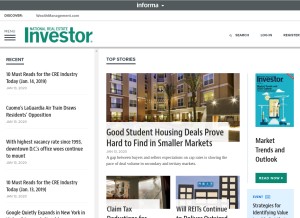 How nreionline.com looks like on a tablet such as an iPad.