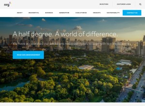 How nrgenergy.com looks like on a tablet such as an iPad.
