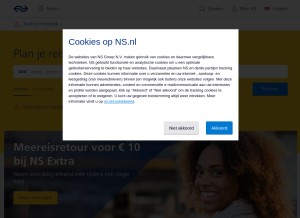 How ns.nl looks like on a tablet such as an iPad.