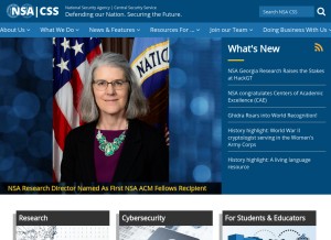 How nsa.gov looks like on a tablet such as an iPad.