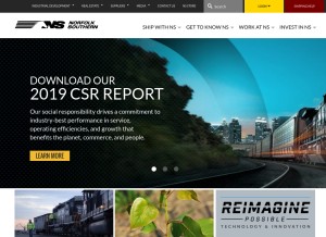How nscorp.com looks like on a tablet such as an iPad.