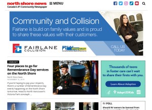 How nsnews.com looks like on a tablet such as an iPad.