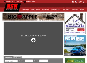 How nsnsports.net looks like on a tablet such as an iPad.