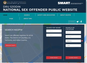 How nsopw.gov looks like on a tablet such as an iPad.