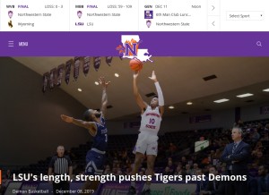 How nsudemons.com looks like on a tablet such as an iPad.