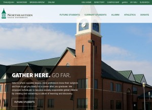 How nsuok.edu looks like on a tablet such as an iPad.