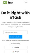 How ntaskmanager.com looks like on a mobile device such as an iPhone.