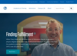 How ntc.edu looks like on a tablet such as an iPad.
