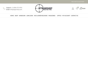 How ntgunshop.com looks like on a tablet such as an iPad.
