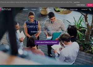 How nthrive.com looks like on a tablet such as an iPad.