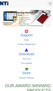 How ntius.com looks like on a mobile device such as an iPhone.