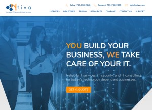 How ntiva.com looks like on a tablet such as an iPad.