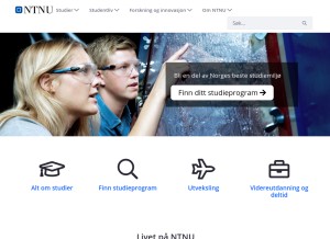 How ntnu.no looks like on a tablet such as an iPad.