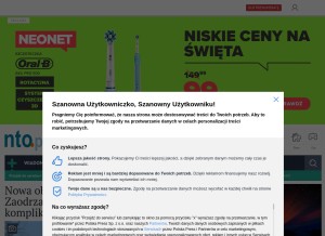How nto.pl looks like on a tablet such as an iPad.