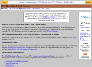 How ntp.org looks like on a tablet such as an iPad.