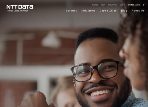 How nttdata.com looks like on a tablet such as an iPad.