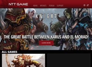 How nttgame.com looks like on a tablet such as an iPad.