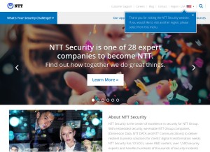 How nttsecurity.com looks like on a tablet such as an iPad.
