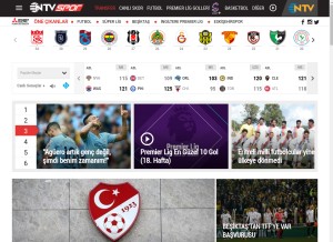 How ntvspor.net looks like on a tablet such as an iPad.