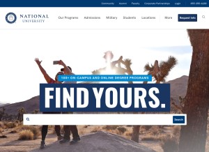 How nu.edu looks like on a tablet such as an iPad.