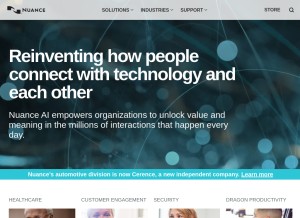 How nuance.com looks like on a tablet such as an iPad.