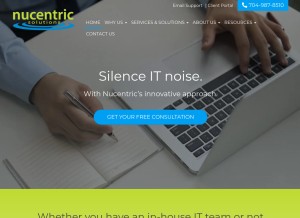 How nucentric.com looks like on a tablet such as an iPad.