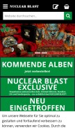 How nuclearblast.de looks like on a mobile device such as an iPhone.