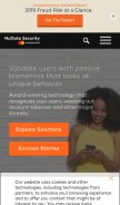 How nudatasecurity.com looks like on a mobile device such as an iPhone.