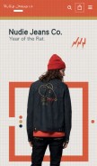 How nudiejeans.com looks like on a mobile device such as an iPhone.
