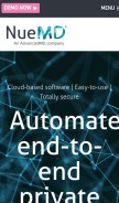 How nuemd.com looks like on a mobile device such as an iPhone.