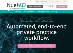 How nuemd.com looks like on a tablet such as an iPad.
