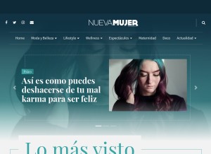 How nuevamujer.com looks like on a tablet such as an iPad.