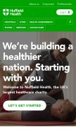 How nuffieldhealth.com looks like on a mobile device such as an iPhone.