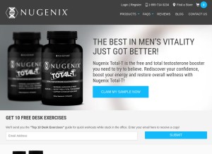 How nugenix.com looks like on a tablet such as an iPad.